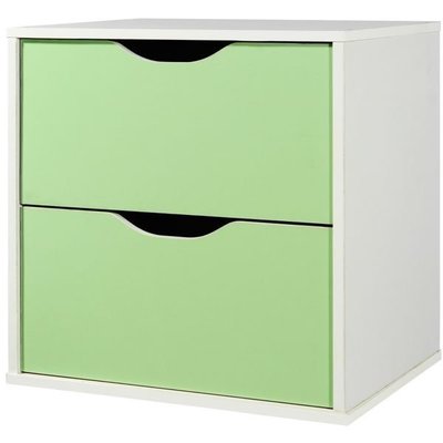 [家事達]SA-#1432:魔術方塊雙抽收納櫃*2個 -(綠色)/ 個 特價