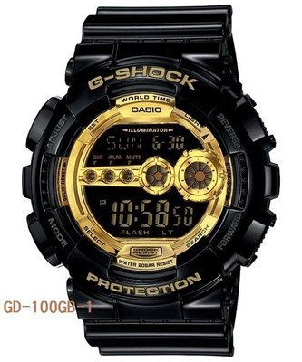 【CASIO G-SHOCK】GD-100GB-1 高亮度LED 強悍亮眼 超大錶殼 防水200米 GD-100