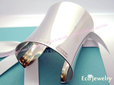 《Eco-jewelry》【Tiffany&amp;Co】經典最新款 超寬版1837開口手環 純銀925手環~ 專櫃真品 已送洗