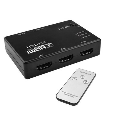 【勁昕科技】HDMI切換器3進1出 HDMI分配器 帶遙控 HDMI放大切換器 支援3D分線器