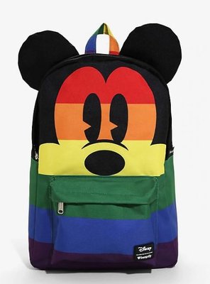預購 美國帶回 Disney Mickey 迪士尼經典彩虹款米奇圖案 雙肩後背背包 旅行包 逛街包 書包