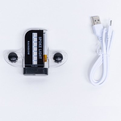 L02C 充電USB長續航款雙面30圖鋼絲燈條幅條燈，自行車輪轂燈