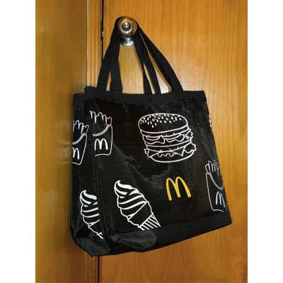 麥當勞周邊帆布網紗 型托特包摺疊輕便環保購物袋手提托特包-麥德好服裝包包