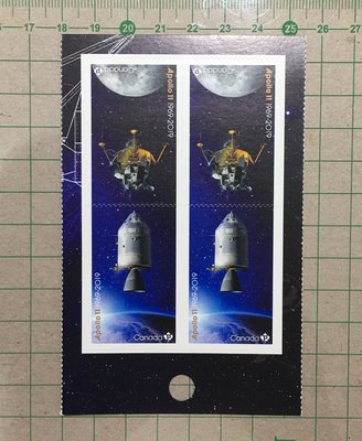 【郵卡庫2】【太空】加拿大2019年，阿波羅登月50週年 1全，自黏郵票 2套，新票  SP5772