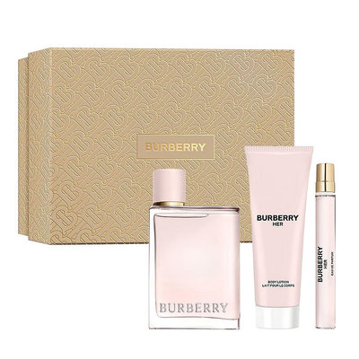 ☆MOMO小屋☆ BURBERRY Her 典藏禮盒(淡香精100ml+隨身瓶10ml+75ml身體乳)