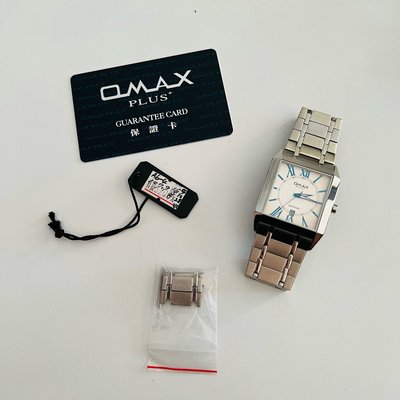 二手 OMAX PLUS+ 歐馬仕 45mm 藍寶石水晶玻璃 大方型薄款男錶 石英 大數字