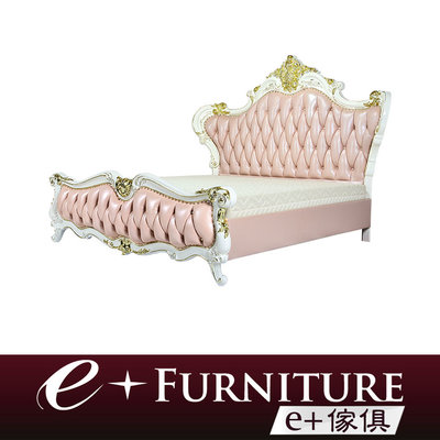 『 e+傢俱 』AB107 西絲兒 Sissel 新古典雙人床架 | 歐式床架 | 加大雙人床 | 6x6.2尺 可訂製