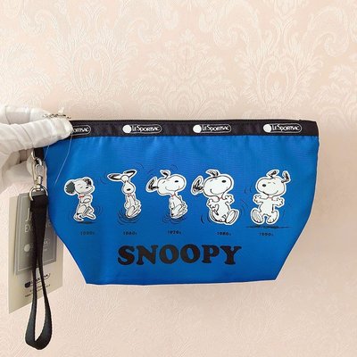 ╭＊全新現貨＊╯LeSportsac x Snoopy 寶藍史努比 2725 手繩手拿包 化妝包 收納包 零錢包 鑰匙包