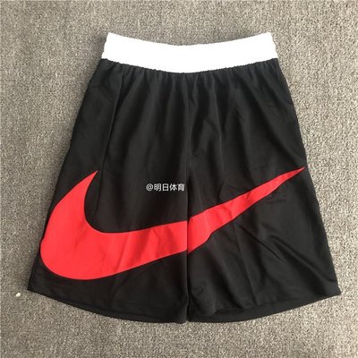 【熱賣精選】Nike耐吉大LOGO男子拼接大勾子運動速干籃球五分短褲 BV9386-010