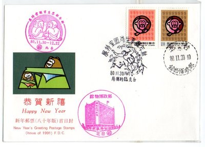 【流動郵幣世界】80年特299猴年套票首日封(面額6折)