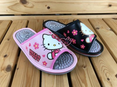 小公主日本精品♥ Hello Kitty 粉紅經典大臉健康按摩拖 室內拖鞋按摩拖鞋居家拖鞋 黑色粉色選一 918150