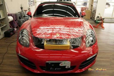 Dr. Color 玩色專業汽車包膜 Porsche Boxster S 細紋自體修復透明犀牛皮_引擎蓋 / 門碗