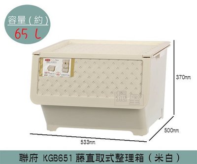 『振呈』 聯府KEYWAY KGB651 (米白)藤直取式整理箱 置物箱 收納箱 玩具箱 65L /台灣製