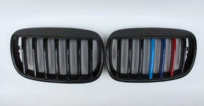 D18123116 BMW X5 E70 07-10年 X6 E71 08-14年 寬版三色 碳纖維 卡夢 鼻頭 水箱罩