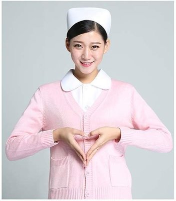 [Special Price]2020《2件免運》護士護理師服 V領加厚外套 保暖空調衫 (只有粉紅色M)