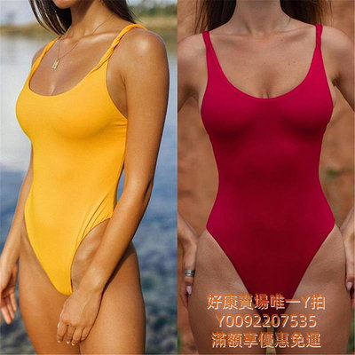 比基尼歐美外貿INS新款性感Bikini女士連體泳衣純色胸墊聚攏 全台最大的網路購物