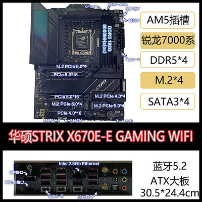 華碩 ROG STRIX X670 B650E-E F GAMING WIFI主板AM5猛禽支持7950