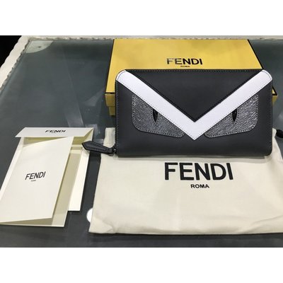 【二手】FENDI 7M0210 8FJ F06HP 眼睛 怪獸 牛皮 長夾 義大利製~預購等5天