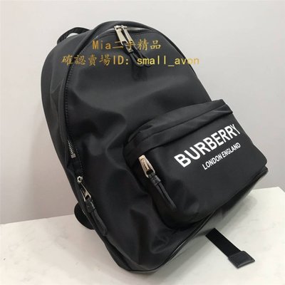Burberry 博柏利 黑色徽標印花ECONYL 雙肩包 80210841 背包 尼龍後背包 書包