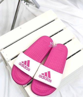 [MR.CH]Adidas 運動拖鞋 白粉 拖鞋 三葉草 愛迪達 logo B36053