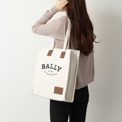 【折扣預購】22春夏正品BALLY Crystalia Tote 白色帆布 托特包 購物袋 手提袋