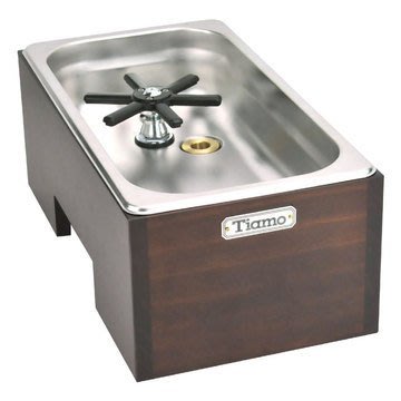 TIAMO 洗杯器渣桶附木盒(大) *BC2409 Espresso 咖啡配件.不鏽鋼堅固耐用.操作簡易
