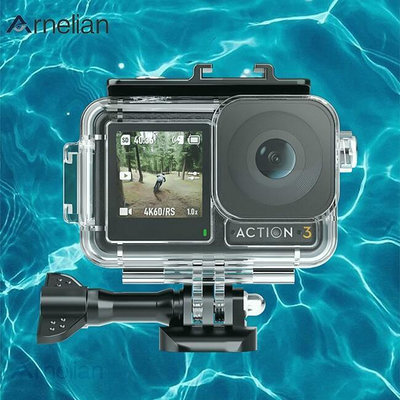Arnelian 防水殼水下 40 米潛水保護殼兼容 Dji Osmo Action 3 運動相機