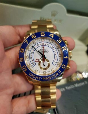 【已交流】勞力士 116688 ROLEX 金遊艇 Yacht-Master II 遊艇名仕 停產 藍針款