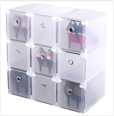 金屬包邊抽屜鞋盒加厚 抽屜式 整理盒 水晶鞋盒 收納盒 鞋盒 文具盒 雜物盒