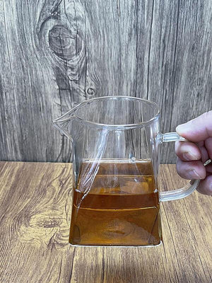 玻璃公道杯帶手柄帶茶漏套裝四方分茶器單個日式耐高溫公杯茶具