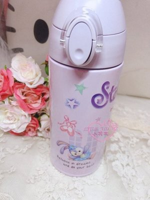 ♥小花凱蒂日本精品♥ 迪士尼 StellaLou 史黛拉兔 紫色 不銹鋼 彈蓋 水壺 水瓶 保溫瓶 96533406