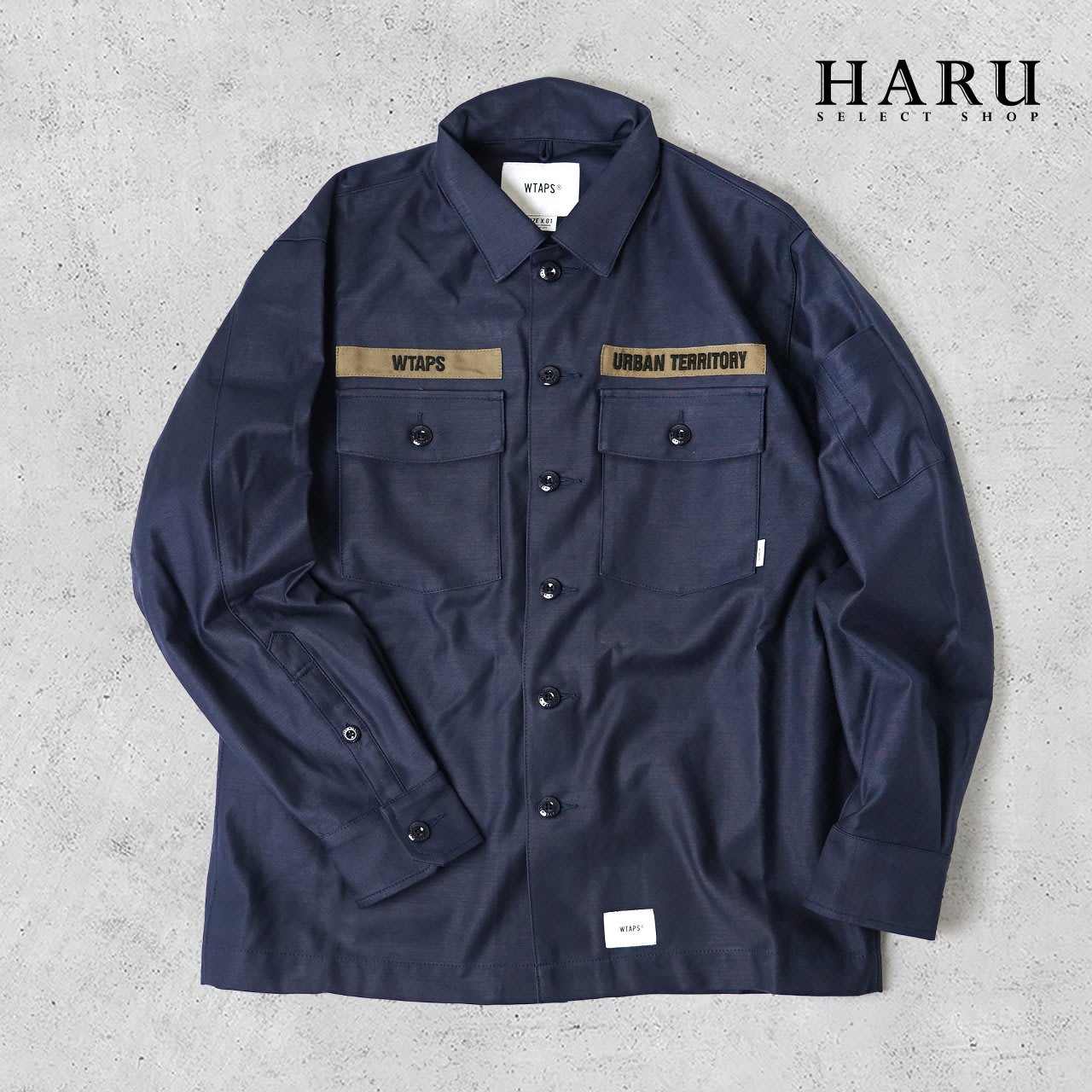 現貨☆HAru☆ WTAPS 20FW BUDS LS COTTON SATIN 深藍兩袋工裝工作襯衫