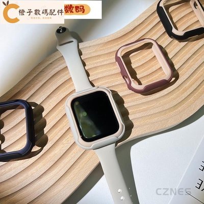 Apple Watch 雙色防撞保護殼 S8 S7 6 5 SE 防摔錶殼 41mm 45mm 40mm 44m[橙子數碼配件]
