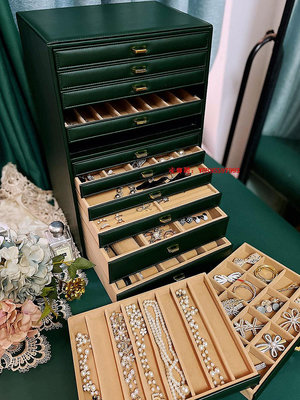 凌瑯閣-高級精致大容量歐式抽屜式首飾盒項鏈戒指耳環珍珠寶手飾品收納盒滿300出貨