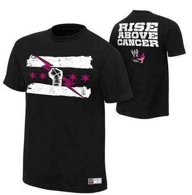 ☆阿Su倉庫☆WWE摔角 CM Punk Rise Above Cancer Black Authentic T-Shirt PUNK世界之最公益款 熱賣