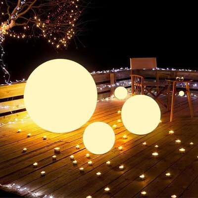 LED發光球充電遙控圓球 球形燈月球戶外防水太陽能庭院地插草坪燈