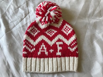【天普小棧】Abercrombie&Fitch A&F Patterned Pom Beanie混羊毛針織毛線帽毛球毛帽
