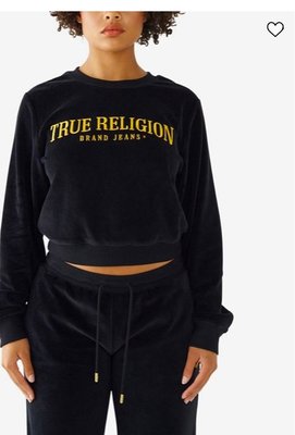 TRUE RELIGION Women's Velour Shrunken Sweatshirtt 10/3止