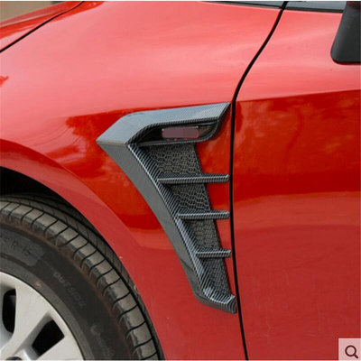 2pcs 通用 3D 光面黑色汽車側翼氣流擋泥板進氣口貼紙