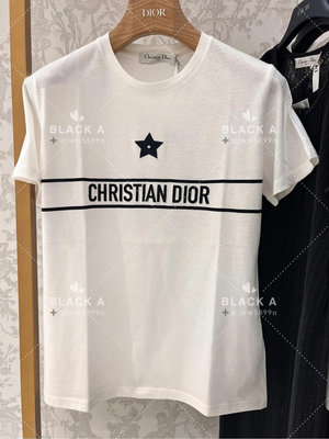 【BLACK A】Dior 2023春夏新款 星星logo刺繡白色短袖T恤 價格私訊