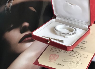 Cartier 附保証 原廠盒 18k白金 十顆鑽石 LOVE 手環