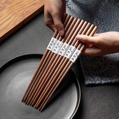 熱賣 餐具onlycook淺色胡桃木筷子日式木質家用防滑筷餐具原木筷子套裝創意