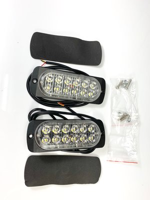2個 白/黃 12燈超薄警示燈 LED測邊燈 摩托車貨車爆閃燈 12-24v通用 超薄爆閃燈