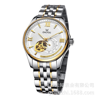 熱銷 奧利尼男士全自動機械手錶腕錶進口機芯精鋼男手錶腕錶6013449 WG047