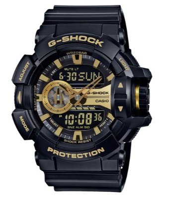 【萬錶行】CASIO G SHOCK 金屬光澤多層次錶盤設計腕錶 GA-400GB-1A9