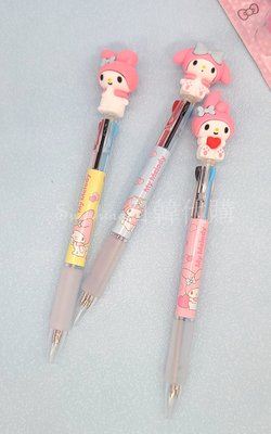 現貨 韓國正品 SANRIO 三麗鷗 美樂蒂 三色筆 原子筆 藍筆 紅筆 黑筆 公仔造型 造型筆