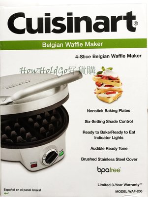 Cuisinart WAF-200 2024年04月到台，1台比利時大格子厚片鬆餅機 蛋糕機 鬆餅 美國原廠全新款