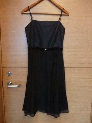 美國ANN TAYLOR黑色系緞帶珠飾club monaco MAJE OASIS款公主風100%SILK洋裝2號