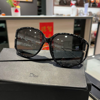 ⭐️ 香榭屋精品店 Christian Dior 黑色膠框金邊墨鏡 太陽眼鏡 (XC0994)