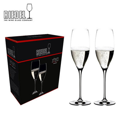 奧地利RIEDEL VINUM香檳杯起泡酒杯無鉛水晶高腳杯結婚禮物進口